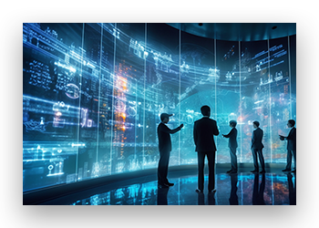 千庫網(wǎng)_商務(wù)人士進(jìn)行數(shù)據(jù)流數(shù)據(jù)圖表報表分析的智能科技應(yīng)用未來全息投影概念_攝影圖編號3968281